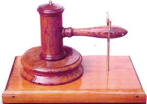 gavel for a heritage society - turned from materials removed during restoration projects