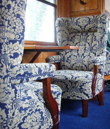 Replica Pullman armchairs in use, very comfortable!